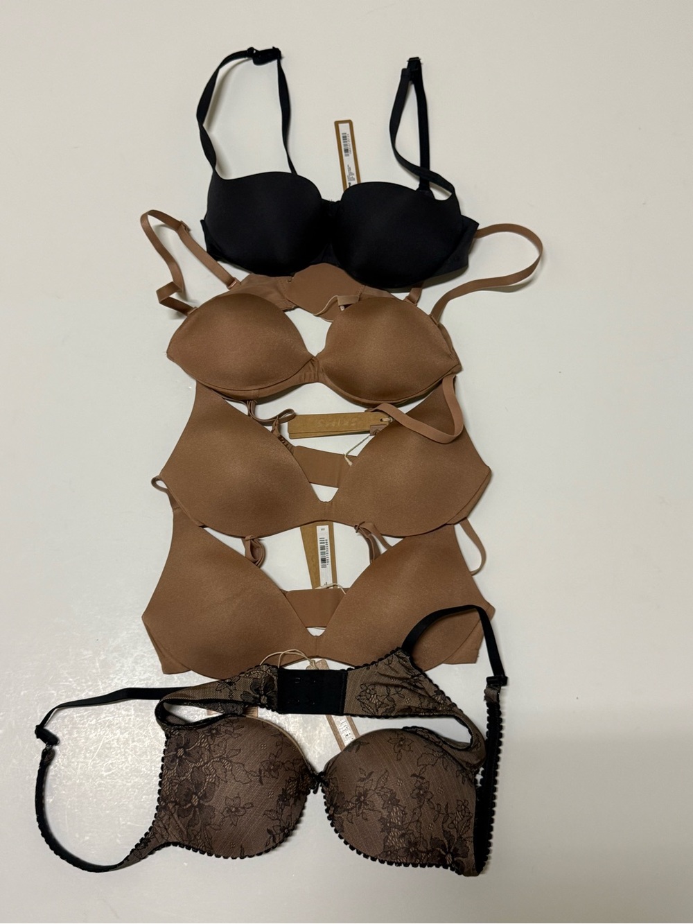 NWT Skims Women’s Bra Different Styles Lot 5 Size 32A Brown And Black Push Up